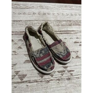 Sanuk Women's Size 9 Shorty TX Chill Natural Multi Blanket Sidewalk Surfers Fur